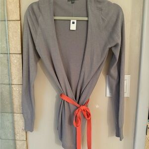NWT GapBody wrap sweater with Orange Belt size small